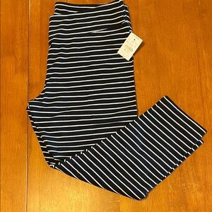 J. Crew Black and White Striped Leggings